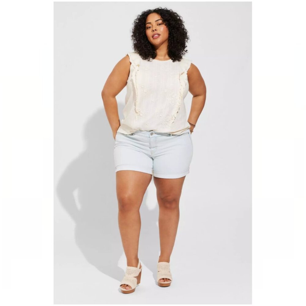 Torrid Woven Ruffle Sleeve Top